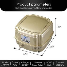 img 3 attached to Periha Aquarium Air Pump - High Flow Rate Commercial Oxygen Bubbler (7.5W 254GPH/10W 284GPH) - Silent 🐠 Operation for Air Stone, Sponge Filters - Ideal for Fish Tank, Pond, Hydroponics - Suitable for 53-211 Gallons