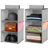 👞 efficient 2 pack hanging closet organizer: separable 6-shelf hanging closet shelves with shoe storage organizers & pockets - perfect for clothes, socks, bags & shoes! логотип