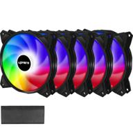 uphere rgb case fan with motherboard sync, adjustable colorful led fans, controller and pwm fans - pf1207-5. logo