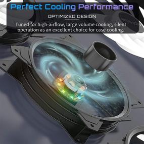 img 1 attached to upHere RGB Case Fan with Motherboard Sync, Adjustable Colorful LED Fans, Controller and PWM Fans - PF1207-5.