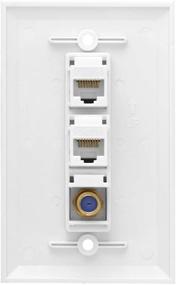 img 3 attached to 🔌 Высокоскоростной медиафасад Ethernet с 2 портами Cat 6 RJ45 Keystone и 1 портом TV Coax F Type Keystone - В комплекте с 2 винтами