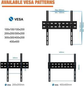 img 1 attached to CHARMOUNT Ultra-Slim Fixed TV Wall Mount 26-55 Inch | Small Wall Mount Bracket for Flat Screen TVs | Max VESA 400x400mm | Holds up to 99lbs