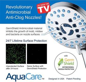 img 2 attached to 🚿 AquaCare AS-SEEN-ON-TV High Pressure 8-mode Handheld Shower Head - Clean Tub, Tile & Pets with Power Wash Feature - Antimicrobial Nozzles - Extra Long 6 ft. Stainless Steel Hose - Wall & Overhead Brackets