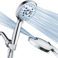 🚿 aquacare as-seen-on-tv high pressure 8-mode handheld shower head - clean tub, tile & pets with power wash feature - antimicrobial nozzles - extra long 6 ft. stainless steel hose - wall & overhead brackets logo