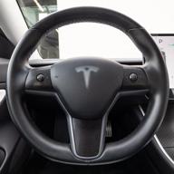 🚘 обложка на руль tesla model 3 / model y - ev armor с черным "металлическим" финишем "brushed metal логотип