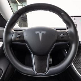 img 4 attached to 🚘 Обложка на руль Tesla Model 3 / Model Y - EV Armor с черным "металлическим" финишем "Brushed Metal