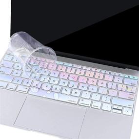 img 1 attached to 🌈 MOSISO Silicone Pattern Keyboard Cover: Colorful Clouds Edition for MacBook Pro 13 inch 2017 2016 A1708 (No Touch Bar) & MacBook 12 inch A1534 - Protective Skin