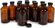 🍶 vivaplex amber glass bottles with lids, 8 oz - set of 12 логотип