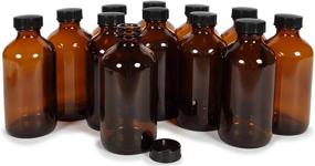 img 4 attached to 🍶 Vivaplex Amber Glass Bottles with Lids, 8 oz - Set of 12