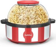 🍿 multifunctional popcorn maker | stirring popcorn popper with nonstick plate | hot oil electric popcorn machine | quick heat technology | large lid for serving bowl | kernel measuring cup | makes 16 cups | ideal for roasted nuts логотип