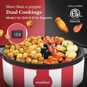 img 3 attached to 🍿 Multifunctional Popcorn Maker | Stirring Popcorn Popper with Nonstick Plate | Hot Oil Electric Popcorn Machine | Quick Heat Technology | Large Lid for Serving Bowl | Kernel Measuring Cup | Makes 16 Cups | Ideal for Roasted Nuts