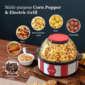 img 2 attached to 🍿 Multifunctional Popcorn Maker | Stirring Popcorn Popper with Nonstick Plate | Hot Oil Electric Popcorn Machine | Quick Heat Technology | Large Lid for Serving Bowl | Kernel Measuring Cup | Makes 16 Cups | Ideal for Roasted Nuts