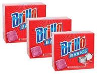 🧼 pack of 3 brillo basics steel-wool soap pads, 8-ct. boxes logo