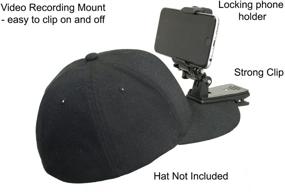 img 3 attached to Крепление на козырек Action Mount Hat Clip для съемки видео без использования рук, прямых трансляций и влогов - в комплекте: набор удлинителей, защелкивающий держатель телефона и 2-х детальное удлинение для телефона.