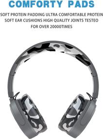 img 3 attached to 🎧 Rockpapa Camo Foldable Headphones with Microphone, Wired Earphones for Tablet, Laptop, Mobile, DVD, CD, TV, Phones in Car or Airplane - Camouflage Grey