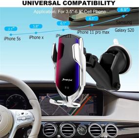 img 2 attached to 📲 KenSera Wireless Car Charger Mount with Smart Sensor, Qi Fast Charging, Auto Clamping Car Phone Holder for iPhone 8/10/11/Xs/Xs Max/XR and Samsung Galaxy S9/S10/S20/Plus, Note9/10