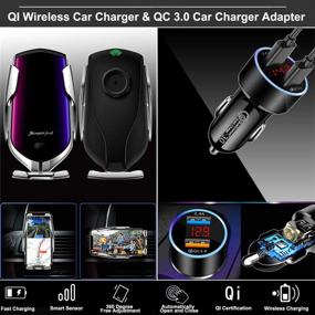 img 1 attached to 📲 KenSera Wireless Car Charger Mount with Smart Sensor, Qi Fast Charging, Auto Clamping Car Phone Holder for iPhone 8/10/11/Xs/Xs Max/XR and Samsung Galaxy S9/S10/S20/Plus, Note9/10