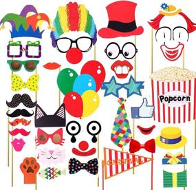 img 3 attached to 7 Gost 36PCS Circus Birthday Mustache