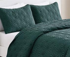 img 2 attached to 🔮 King Size Sea Glass Kaleidoscope 3 Piece Quilt Set by VCNY Home