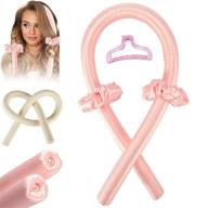 🎀 shuang qing heatless hair curlers: effortless overnight silk ribbon curls for women with long/medium hair - pink diy curling kit logo