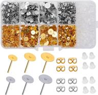 🔸 1460 pcs gold earring posts and backs set - hypoallergenic jewelry making supplies for earrings with butterfly and rubber bullet backs (4mm, 6mm, 8mm) - ideal for creating stunning earrings logo