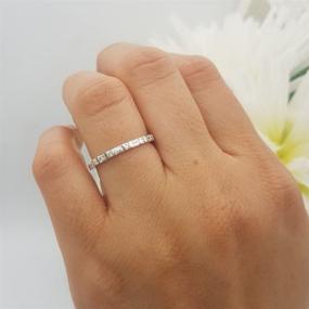 img 2 attached to Dazzlingrock Collection 0.33 Carat Diamond Anniversary Wedding Band 💎 for Her - Delicate Timeless Bar Style, Available in 10K/14K/18K Gold