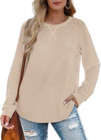 img 3 attached to 👚 Comfy and Chic: Women's Loose Fitting Crewneck Sweatshirts for a Stylish Look