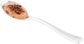 img 3 attached to 🥄 500 Disposable Tiny Spoons - 4 Inch Mini Spoons for Appetizers, Desserts - Silver Plastic Sample Spoons for Parties, Weddings, Catering - Heavy-Duty Restaurantware