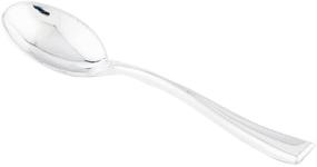 img 2 attached to 🥄 500 Disposable Tiny Spoons - 4 Inch Mini Spoons for Appetizers, Desserts - Silver Plastic Sample Spoons for Parties, Weddings, Catering - Heavy-Duty Restaurantware