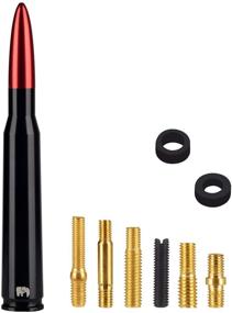 img 1 attached to 🚀 Enhance Your Chevy's Style with the ONE250 Bullet Style Antenna - Perfect fit for Silverado, Colorado, Equinox, Traverse, Avalanche, Corvette (Red)