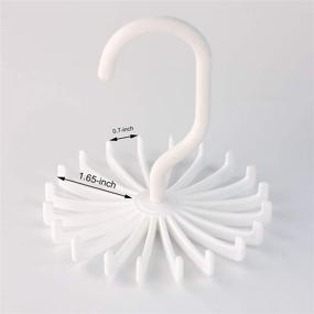 img 2 attached to ZICOME 3-Pack Twirl Ties Rack Organizer - Closet Tie Hanger Hook & Headband Holder (White)