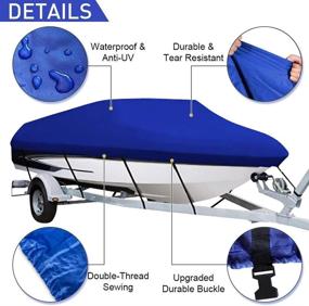 img 2 attached to 🚤 IC ICLOVER 420D Oxford Boat Cover: Waterproof, UV-Resistant, Trailerable - Ultimate All Weather Protection for V-Hull, Tri-Hull, Pro-Style, Fishing, Bass, Runabout Boats