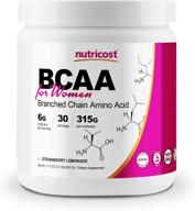 🍓 nutricost bcaa для женщин - клубнично-лимонный вкус, 30 порций - формула, разработанная для женщин - без гмо и глютена логотип