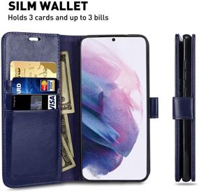 img 2 attached to 📱 Monasay Galaxy S21+ Plus 5G Wallet Case, 6.7 inch - Flip Folio Leather Cell Phone Cover with Credit Card Holder and Included Screen Protector