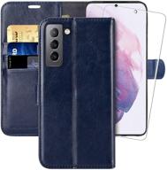 📱 monasay galaxy s21+ plus 5g wallet case, 6.7 inch - flip folio leather cell phone cover with credit card holder and included screen protector logo