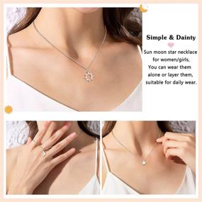 img 3 attached to 🌞 Delicate Friendship Necklace Set for 2/3 Sisters and Best Friends - Sun, Moon, and Star Design for Women, Teen Girls - Includes Gift Message Card