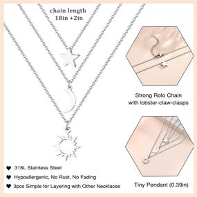 img 2 attached to 🌞 Delicate Friendship Necklace Set for 2/3 Sisters and Best Friends - Sun, Moon, and Star Design for Women, Teen Girls - Includes Gift Message Card