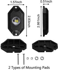 img 1 attached to 🌟 8-Piece Heavy-Duty White Rock Lights for Undercarriage, Bed, Exterior, Interior, Boat, RZR, Pods