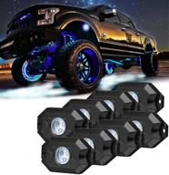 🌟 8-piece heavy-duty white rock lights for undercarriage, bed, exterior, interior, boat, rzr, pods logo
