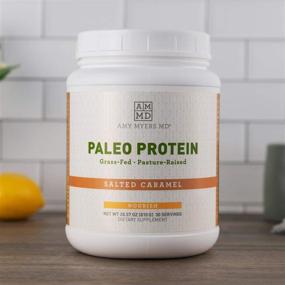 img 3 attached to 🍯 Paleo Protein Powder by Dr Amy Myers: Caramel Flavor - Clean, Grass Fed, Pasture Raised Hormone Free Protein, Non-GMO, Gluten & Dairy Free – 21g Protein Per Serving – Salted Caramel Shake