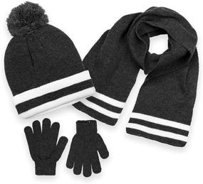 img 4 attached to 🧣 Black Boys' Scarf Gloves - Polar Wear Accessories