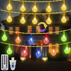img 4 attached to 🎄 Ollny Christmas Lights: 100LED Color Changing Globe Fairy Twinkle Waterproof String Lights - 11 Modes & Remote - USB Powered - Xmas Tree, Bedroom, Holiday Indoor Decorations - Warm White