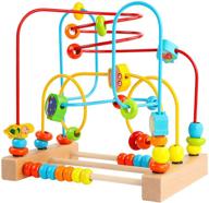 🔴 timy wooden educational circle toy: first bead maze roller coaster for toddlers logo