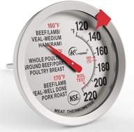 🌡️ kt thermo meat thermometer: nsf certificated instant read cooking temperature thermometer for oven safe, waterproof 2.5" dial and 5" long probe – perfect for poultry, roasting, baking, bbq cooking logo