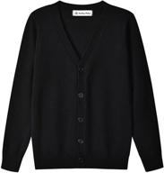👕 sminling pinker boys school uniform v-neck cardigan sweater - soft cotton clothing option logo