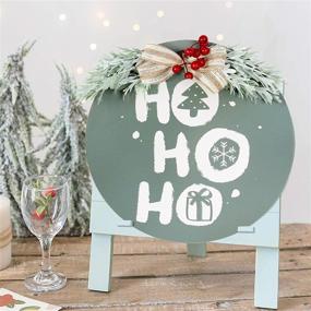 img 3 attached to 🎄 OCIOLI Merry Christmas Decorations Wreath - Rustic Front Door Christmas Sign & Indoor Decor