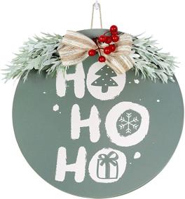 img 4 attached to 🎄 OCIOLI Merry Christmas Decorations Wreath - Rustic Front Door Christmas Sign & Indoor Decor