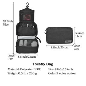 img 3 attached to WeTest Perfect Travel Toiletry Bag - Waterproof Hanging Travel Dopp Kit Organizer Bag (Black) (LJ-CJ-120201)