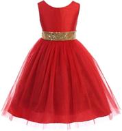 🎅 red glitter sequin dresses for holiday christmas girls' clothing logo