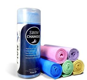 img 4 attached to Flow Swim Chamois - Fast Drying 🏊 Towel for Swimming, Diving, Triathlons, and Water Sports (Blue)